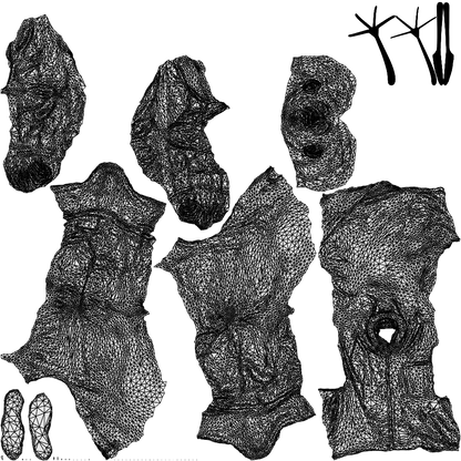 3D human model senior man casual sitting, photogrammetry scanned person for archviz, wireframe top-down view