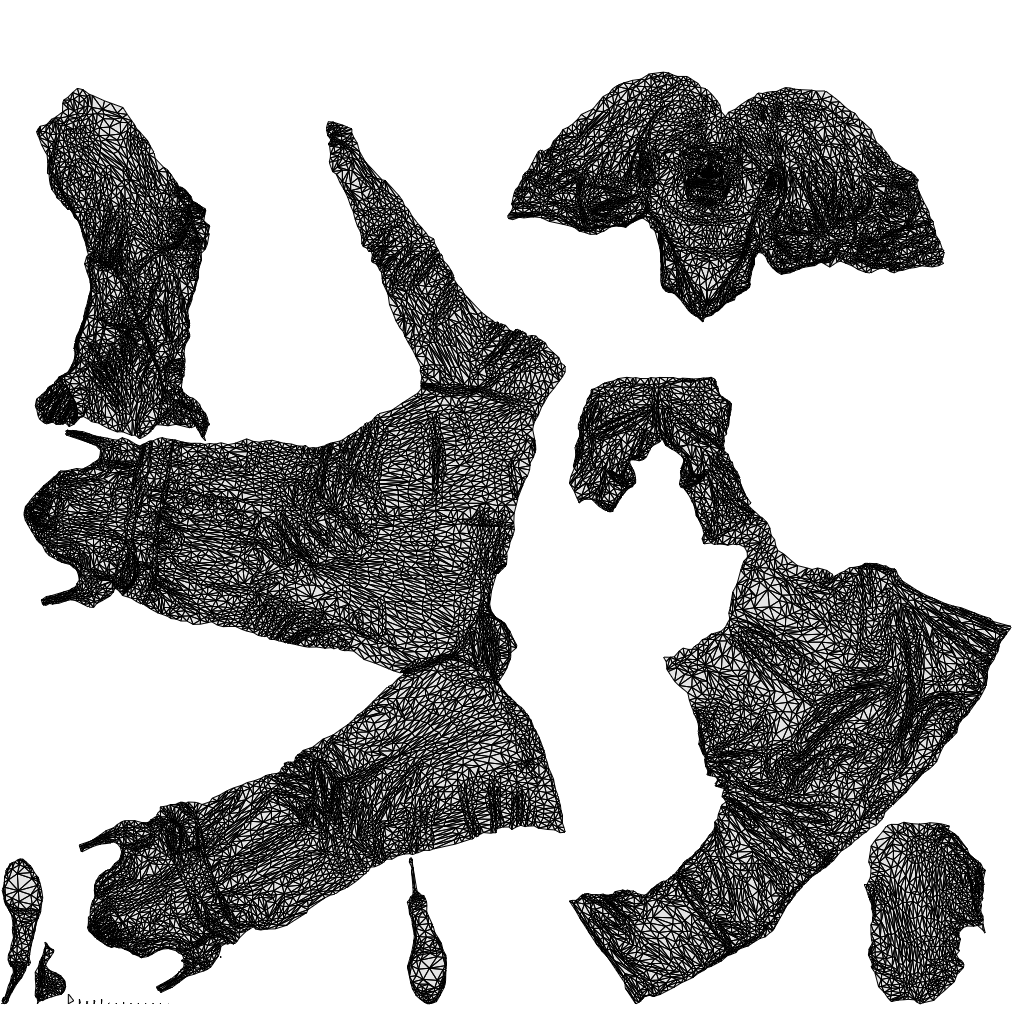 3D scanned woman standing casual, photorealistic archviz people for Enscape and SketchUp, wireframe top-down view