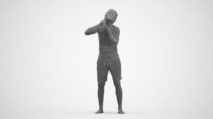 realistic 3D human man bathroom, archviz people FBX OBJ for Blender, three-quarter front view render