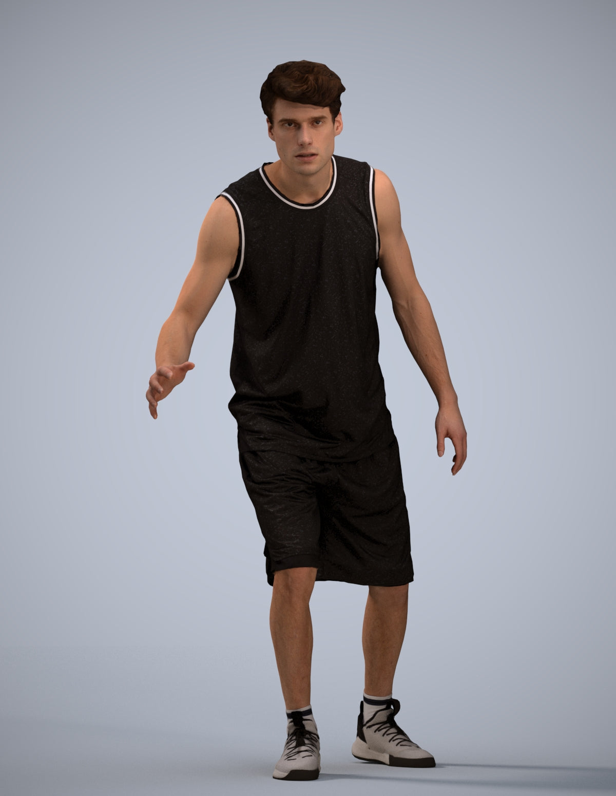 photogrammetry 3D man sport, realistic human model archviz FBX