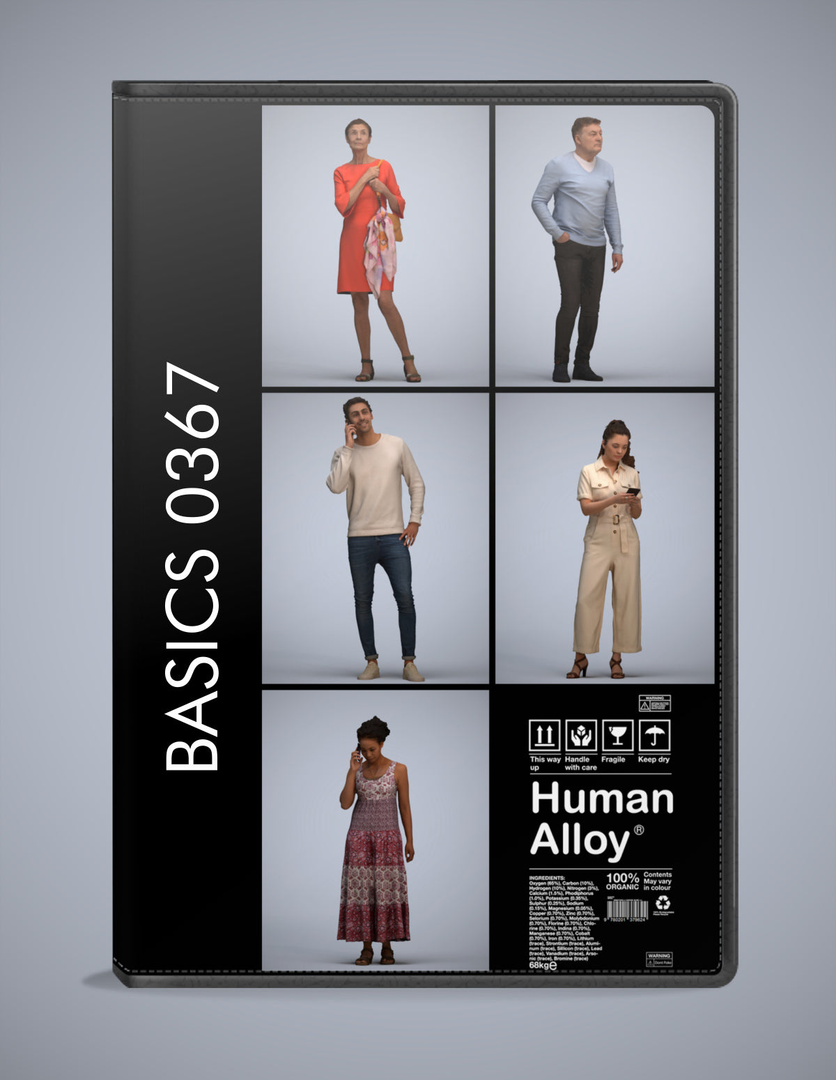 5 3D scanned people standing, photorealistic archviz pack for Enscape and SketchUp