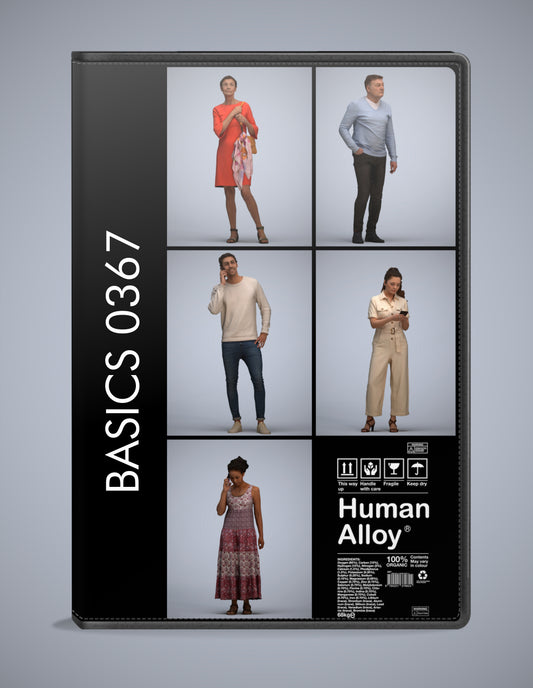 5 3D scanned people standing, photorealistic archviz pack for Enscape and SketchUp