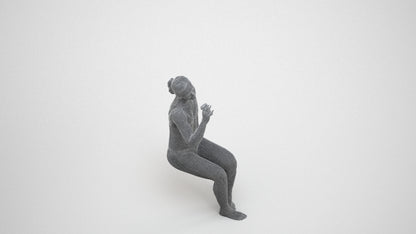 realistic 3D woman mix, scanned archviz people for Blender and 3ds Max, wireframe three-quarter view