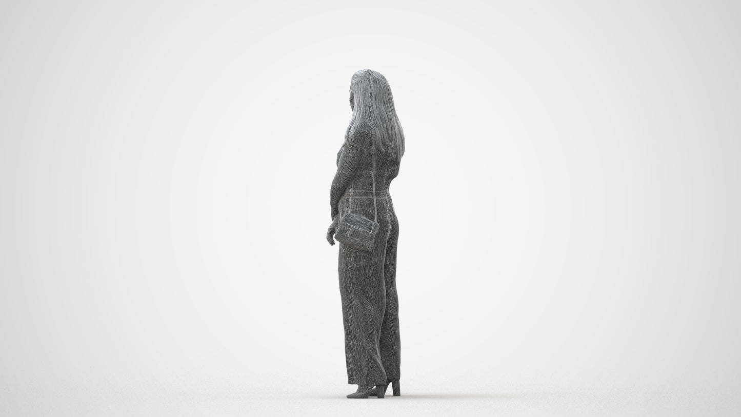 realistic 3D people woman casual standing, render-ready for V-Ray and Corona, FBX OBJ, square thumbnail