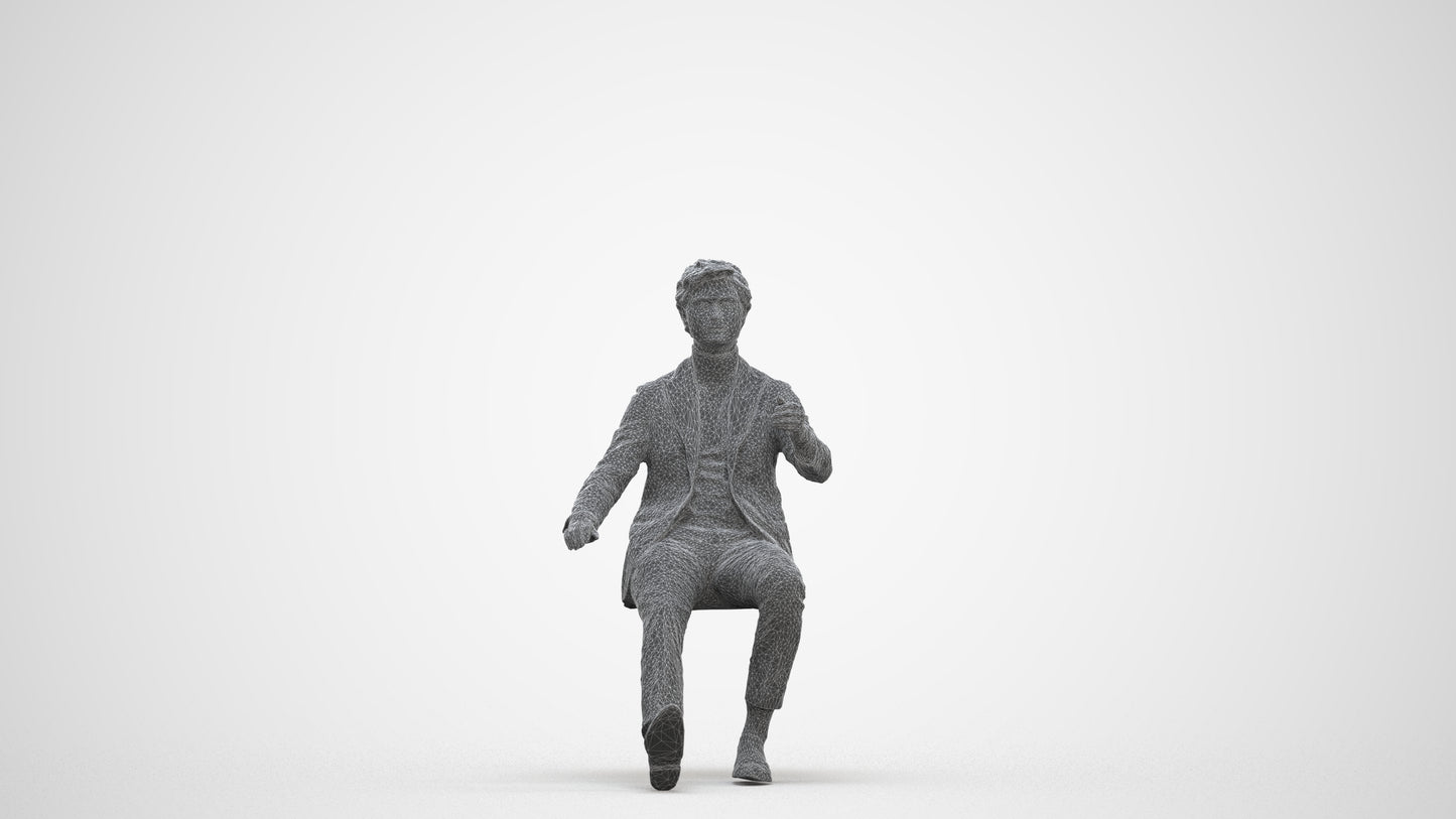 realistic 3D people man business driving, render-ready for V-Ray and Corona, FBX OBJ, three-quarter front view render