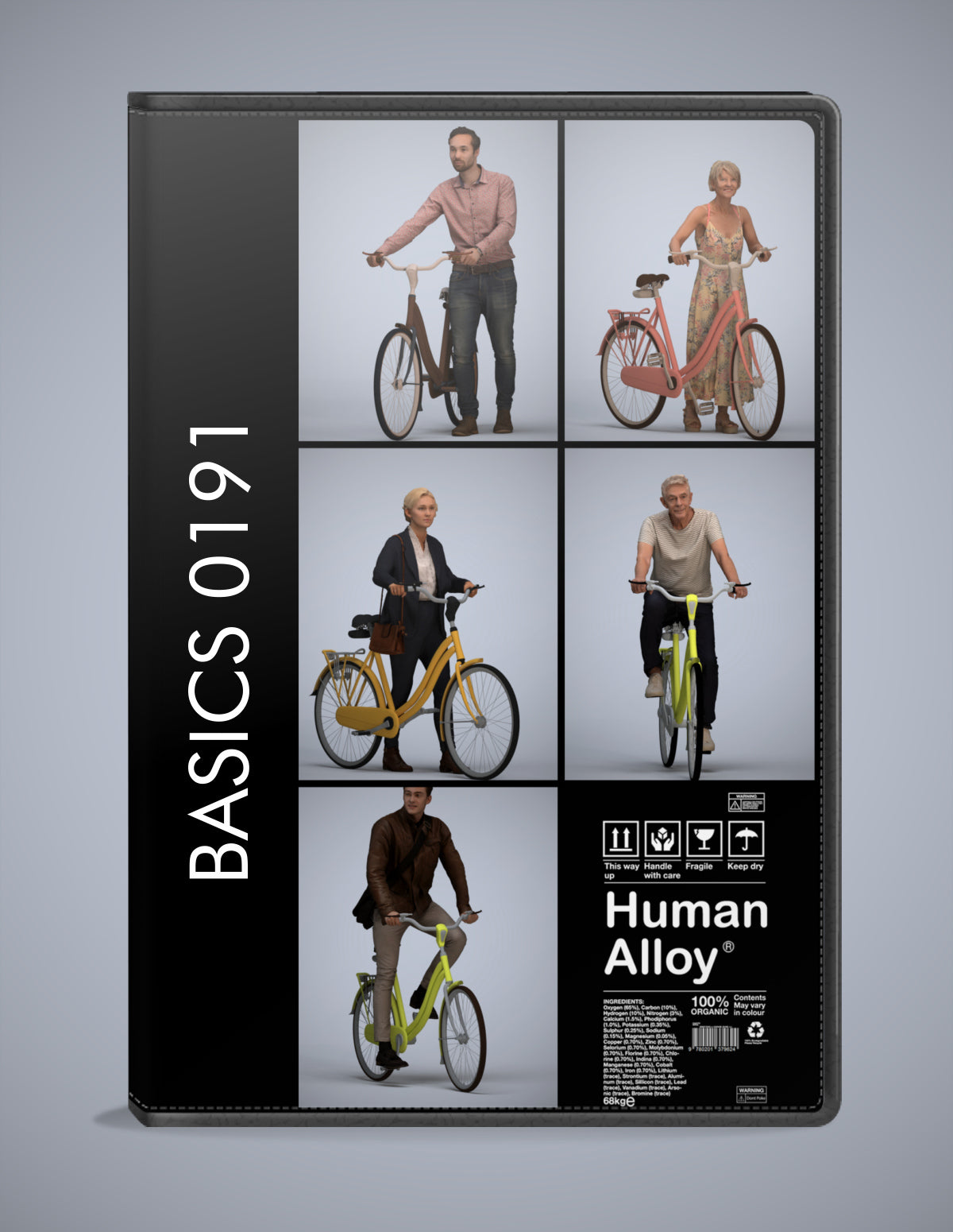 5x realistic 3D people cycling pack, scanned archviz collection for Blender and 3ds Max