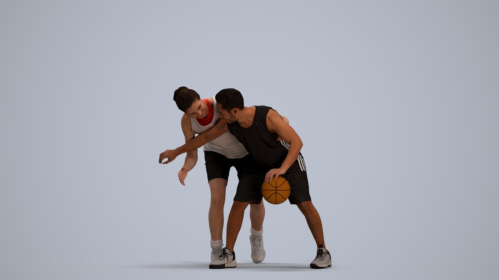 3D scanned man sport, photorealistic archviz people for Enscape and SketchUp, standing pose render