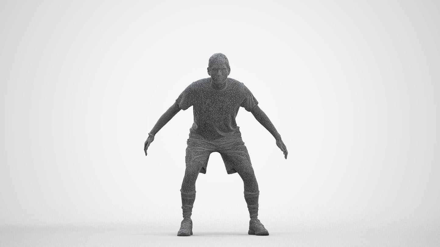 scanned 3D man sport, photogrammetry people for Enscape and V-Ray, three-quarter front view render