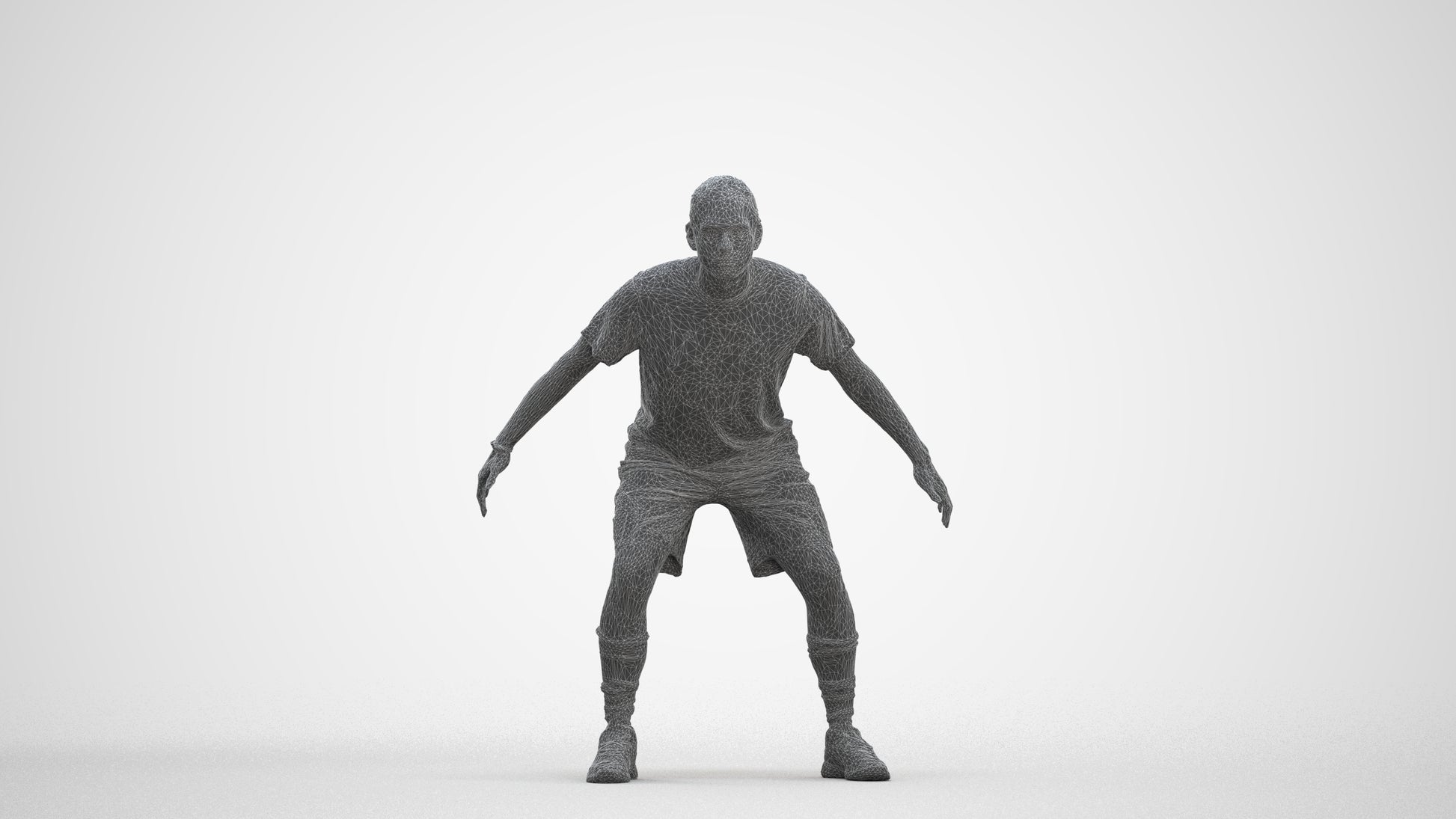 scanned 3D man sport, photogrammetry people for Enscape and V-Ray, three-quarter front view render