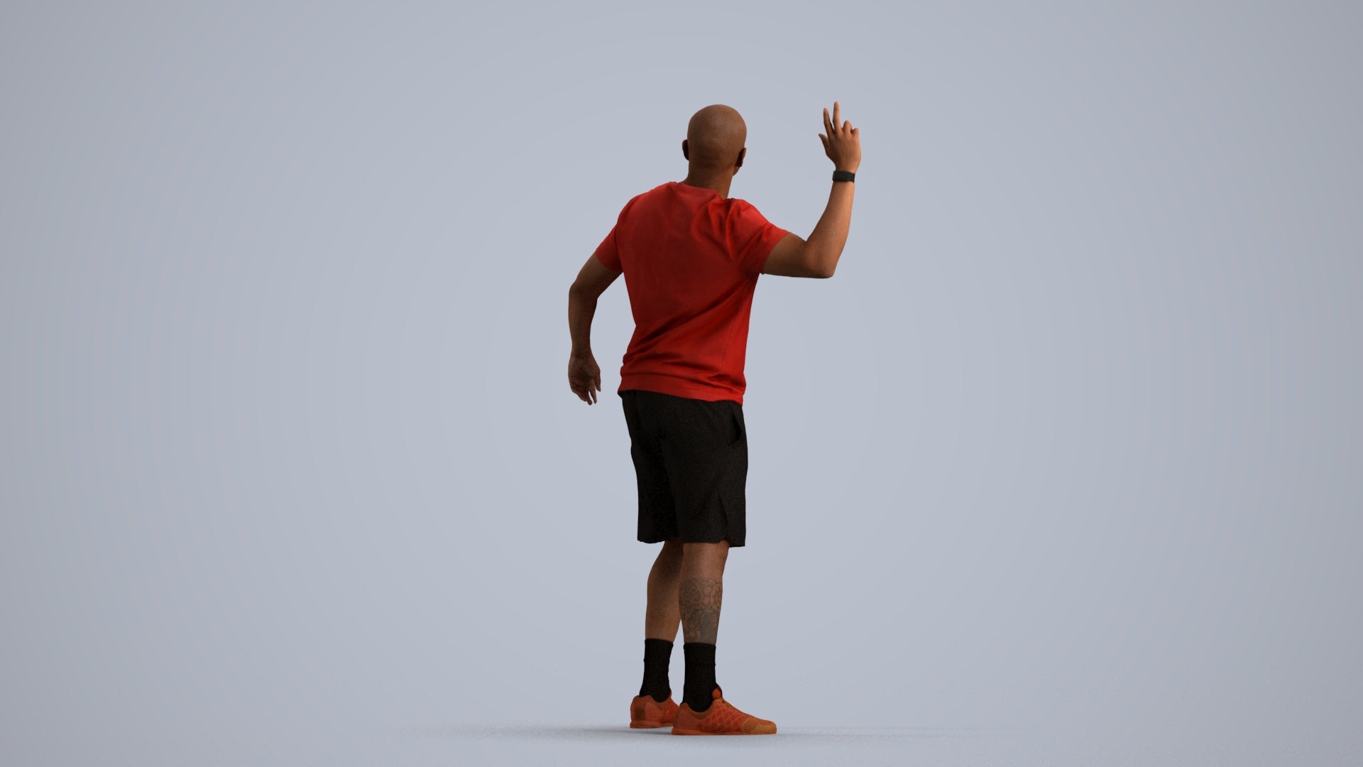 photogrammetry 3D man sport, realistic human model archviz FBX, front view render