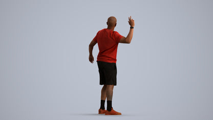 photogrammetry 3D man sport, realistic human model archviz FBX, front view render