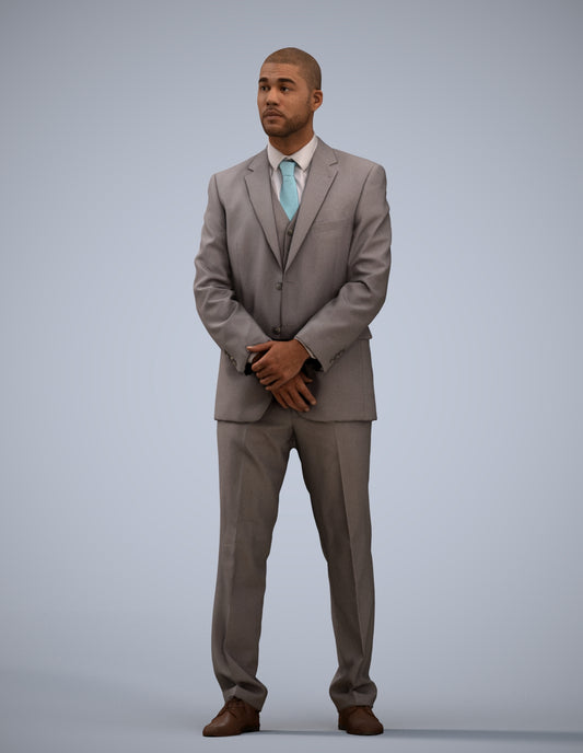 realistic 3D people man business, render-ready for V-Ray and Corona, FBX OBJ