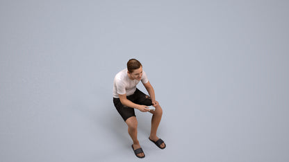 realistic 3D boy casual kids, scanned archviz people for Blender and 3ds Max, back view render