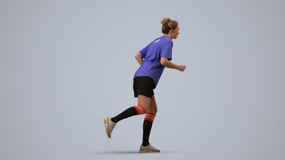 3D scanned woman sport, photorealistic archviz people for Enscape and SketchUp, side view render