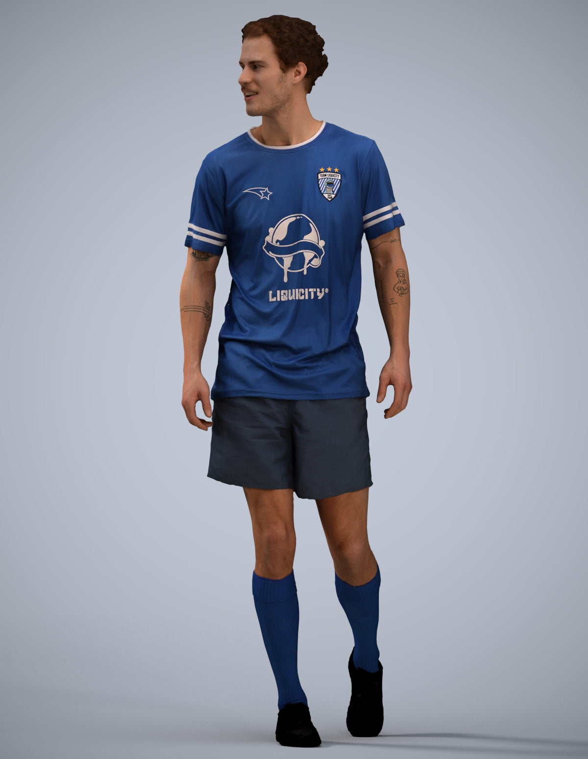 3D scanned man sport, photorealistic archviz people for Enscape and SketchUp