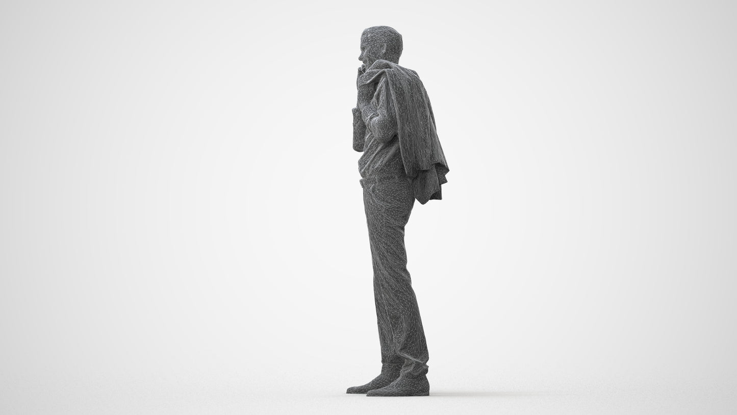 3D people model man business standing, scanned human for 3ds Max rendering, square thumbnail