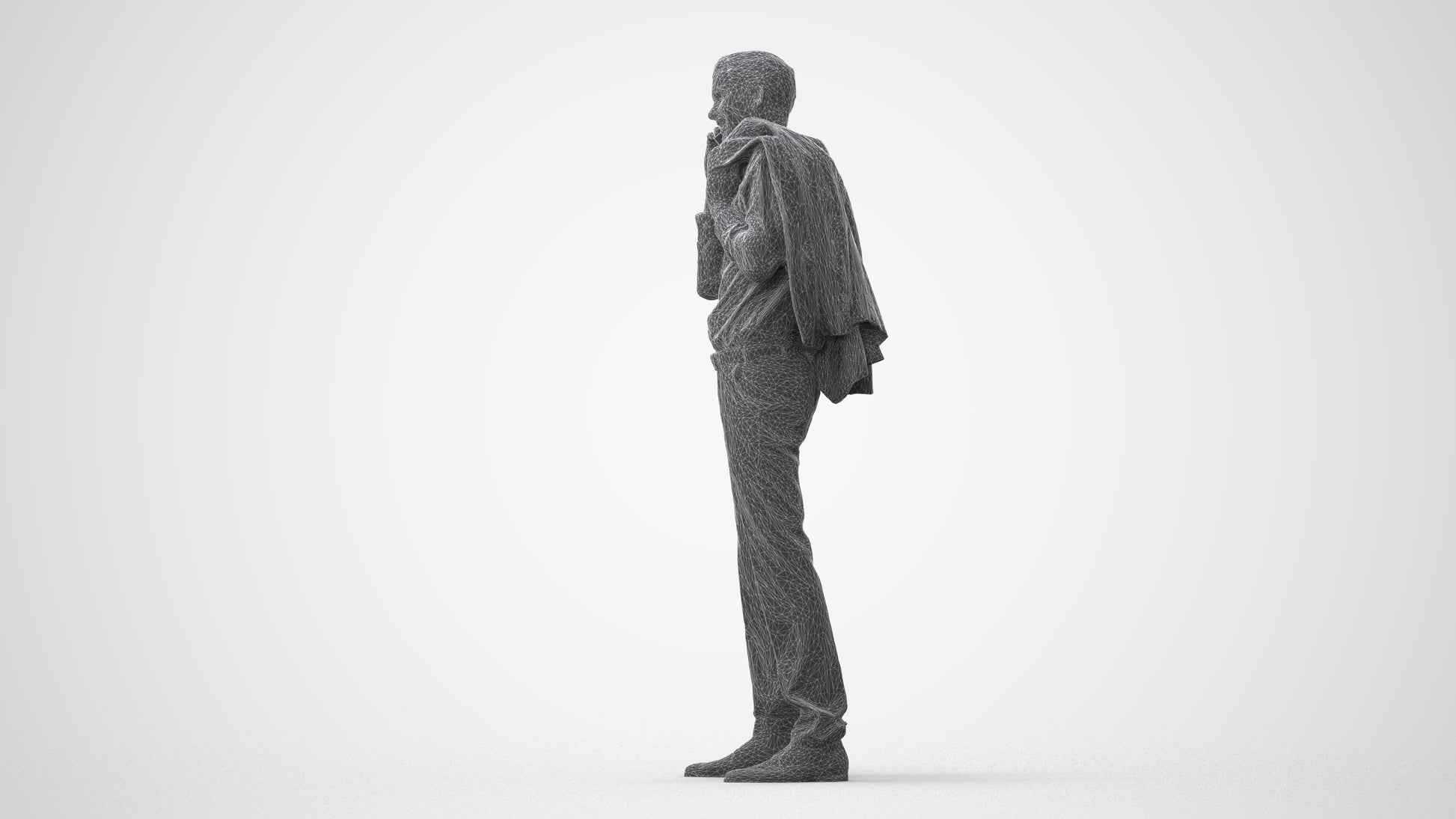 3D people model man business standing, scanned human for 3ds Max rendering, square thumbnail