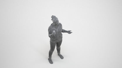 photogrammetry 3D woman casual standing, realistic human model archviz FBX, wireframe three-quarter view