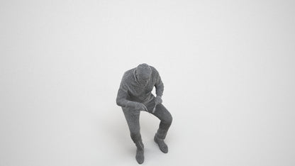 3D people model man casual business, scanned human for 3ds Max rendering, wireframe three-quarter view
