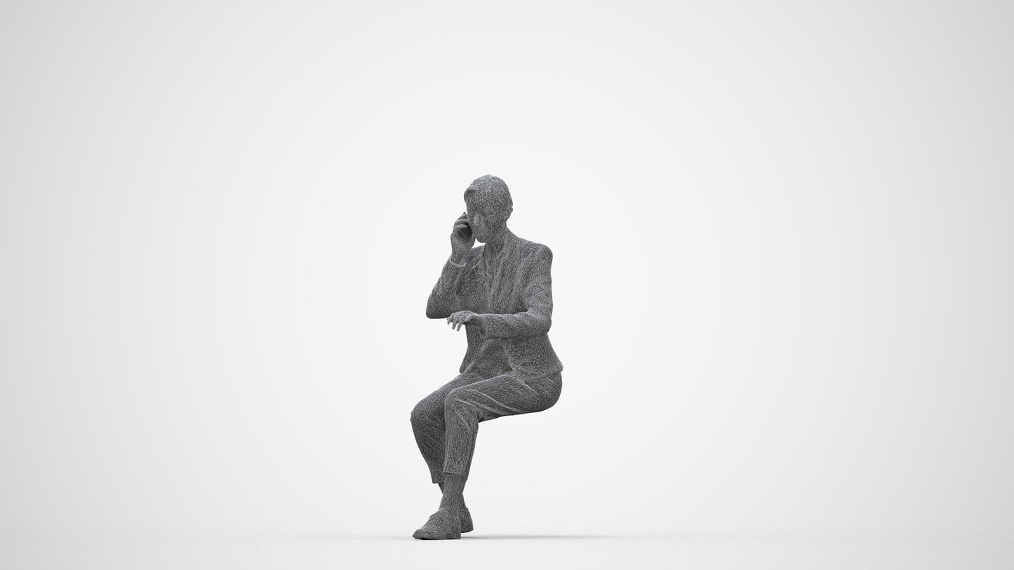 realistic 3D people woman business, render-ready for V-Ray and Corona, FBX OBJ, wireframe back view