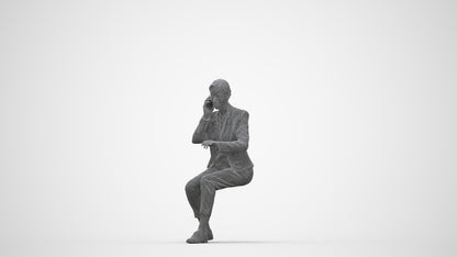 realistic 3D people woman business, render-ready for V-Ray and Corona, FBX OBJ, wireframe back view