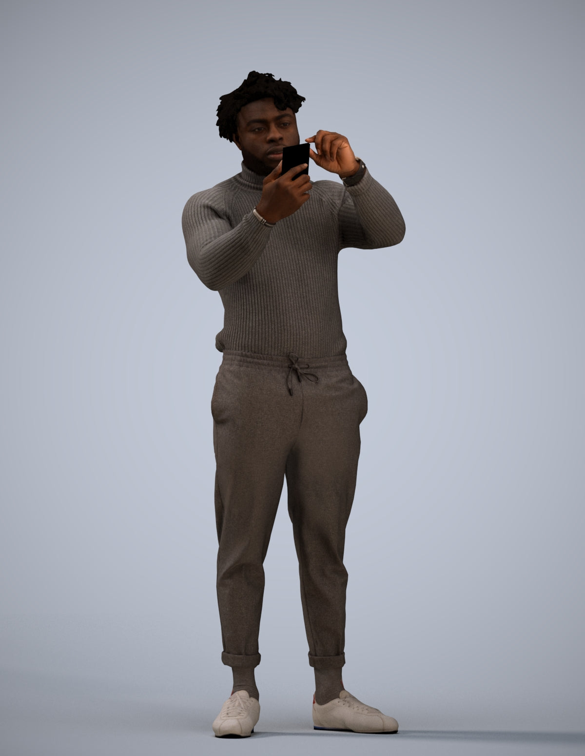 photogrammetry 3D man casual standing, realistic human model archviz FBX