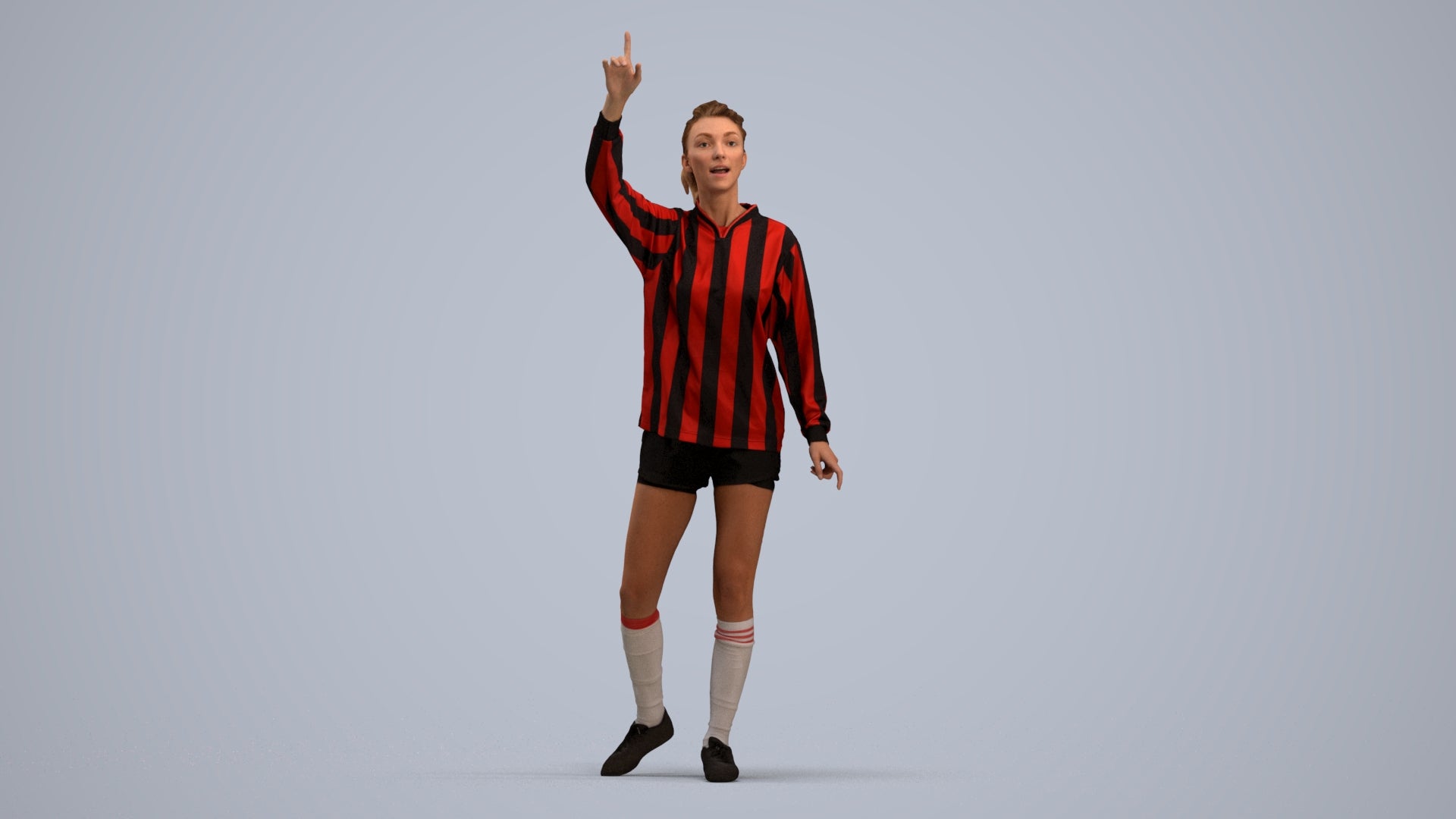 realistic 3D human woman sport, archviz people FBX OBJ for Blender, standing pose render