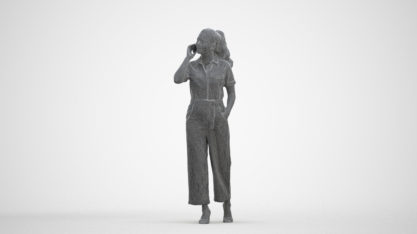 scanned 3D woman formal walking, photogrammetry people for Enscape and V-Ray, three-quarter front view render