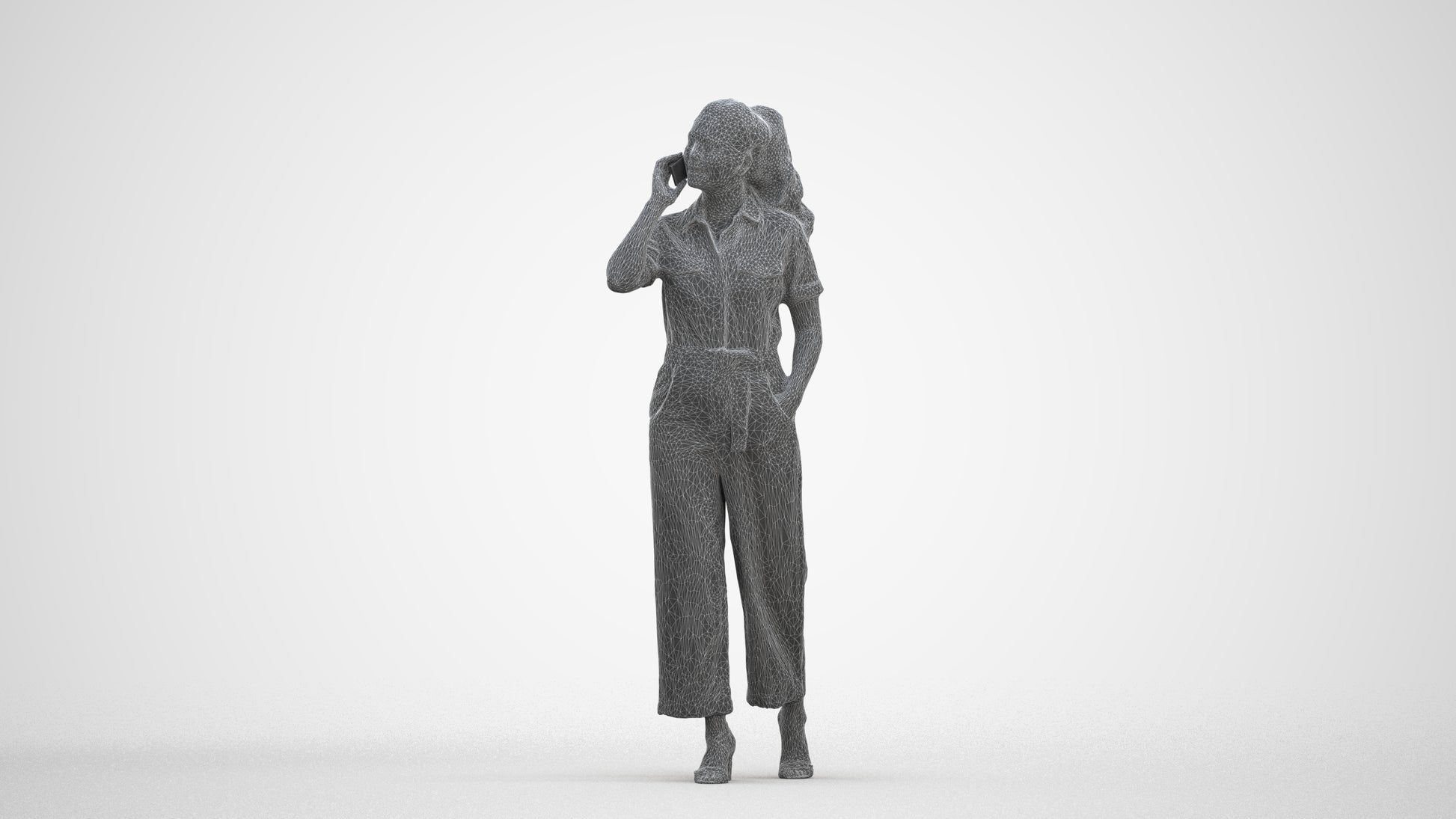 scanned 3D woman formal walking, photogrammetry people for Enscape and V-Ray, three-quarter front view render