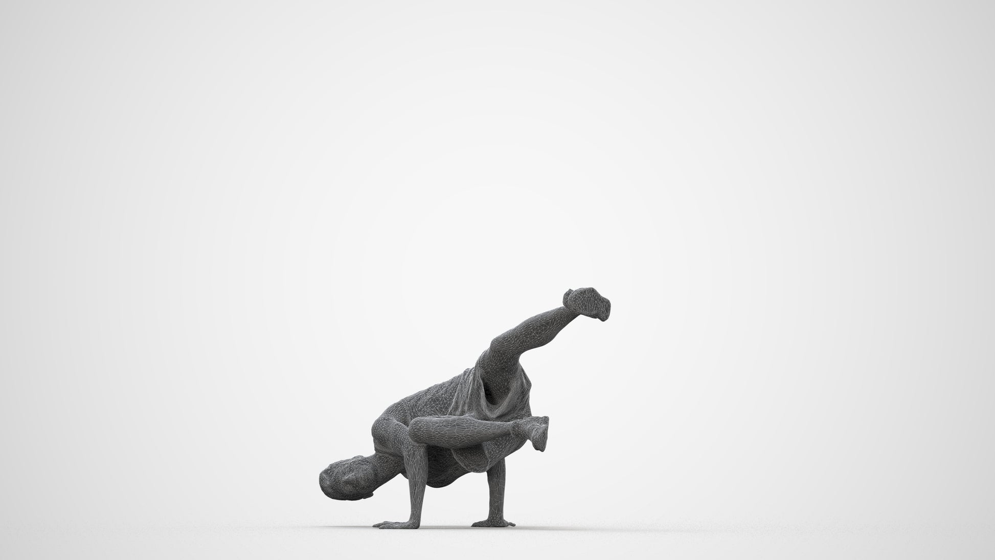 scanned 3D man sport, photogrammetry people for Enscape and V-Ray, wireframe back view