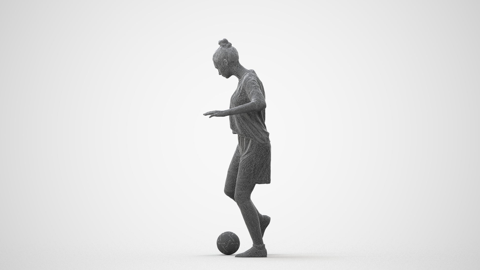 realistic 3D girl sport, scanned archviz people for Blender and 3ds Max, square thumbnail