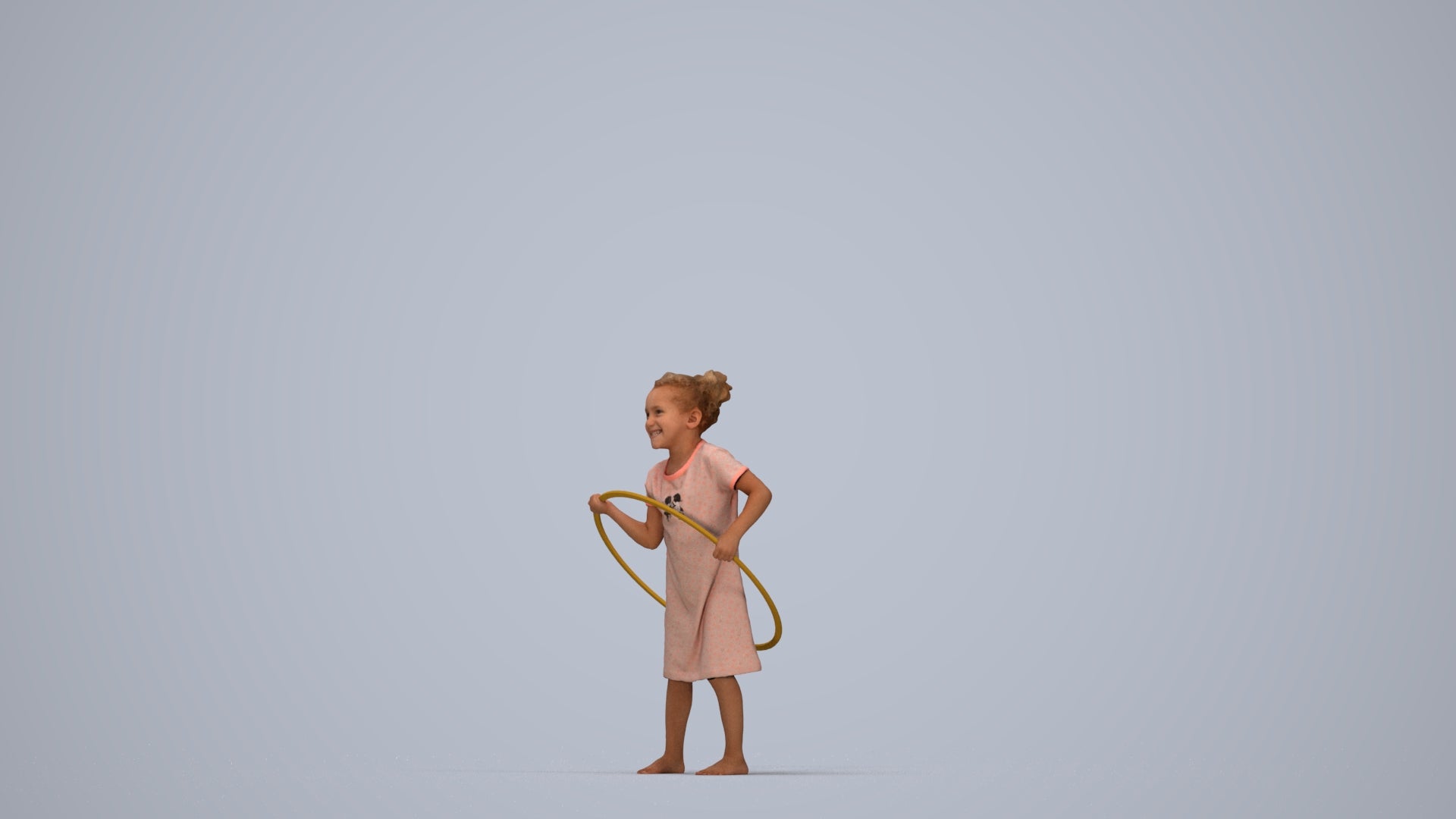 realistic 3D people girl casual kids, render-ready for V-Ray and Corona, FBX OBJ, top-down view render