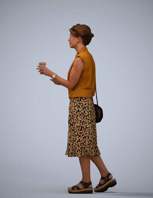 photogrammetry 3D woman casual standing, realistic human model archviz FBX
