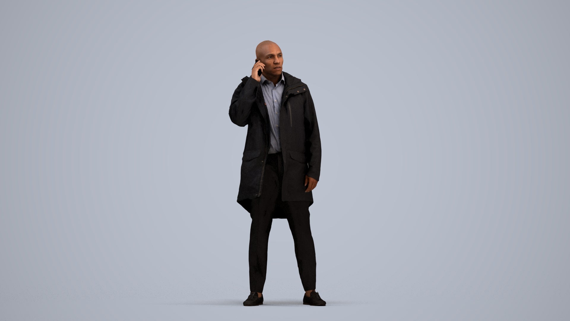 photogrammetry 3D man business standing, realistic human model archviz FBX, standing pose render