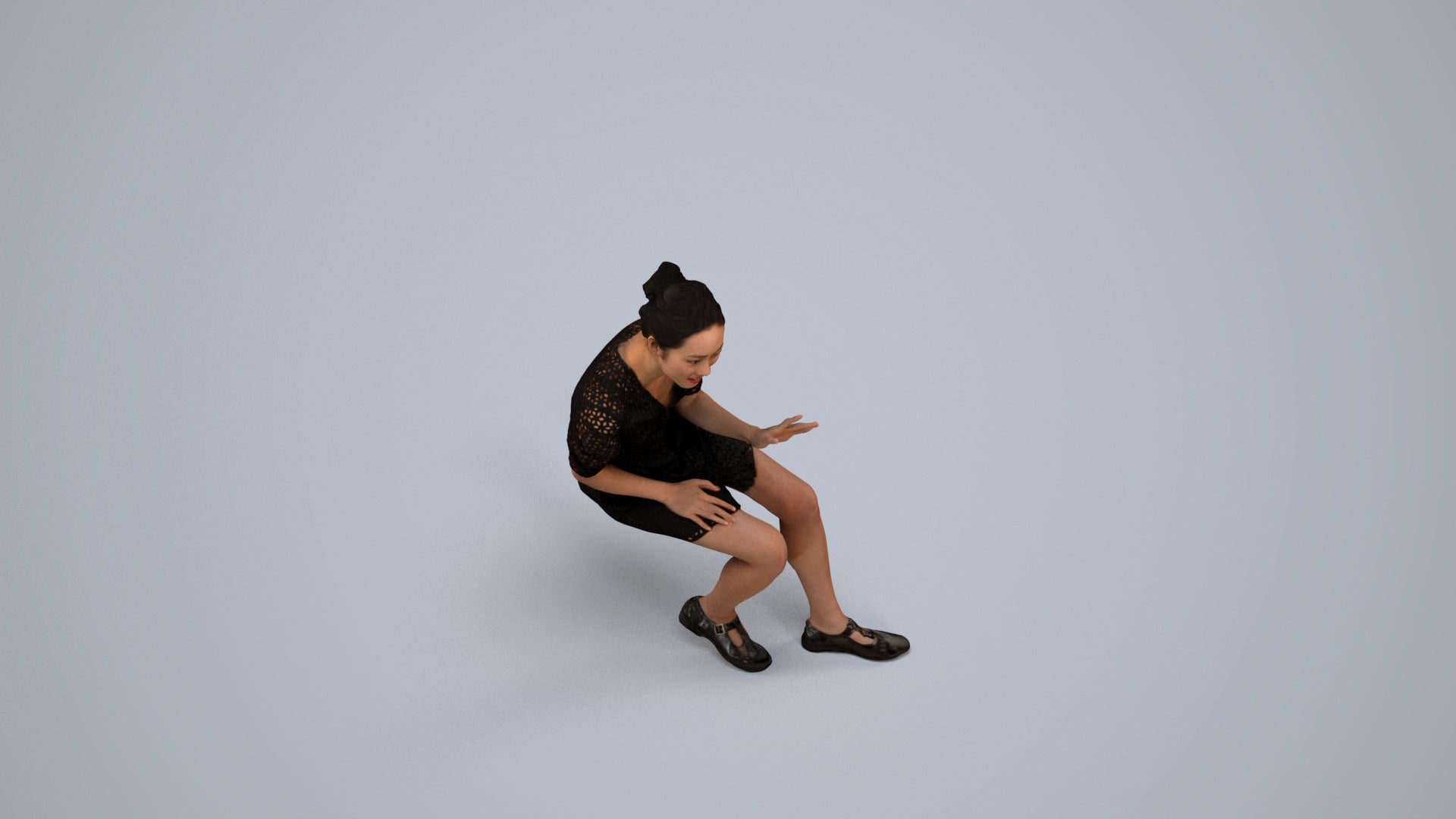 scanned 3D woman business, photogrammetry people for Enscape and V-Ray, back view render