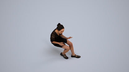 scanned 3D woman business, photogrammetry people for Enscape and V-Ray, back view render
