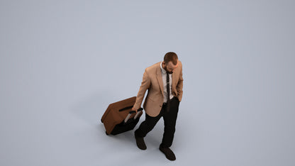 realistic 3D people man business, render-ready for V-Ray and Corona, FBX OBJ, back view render