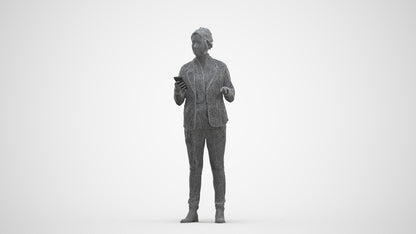 scanned 3D woman business, photogrammetry people for Enscape and V-Ray, three-quarter front view render