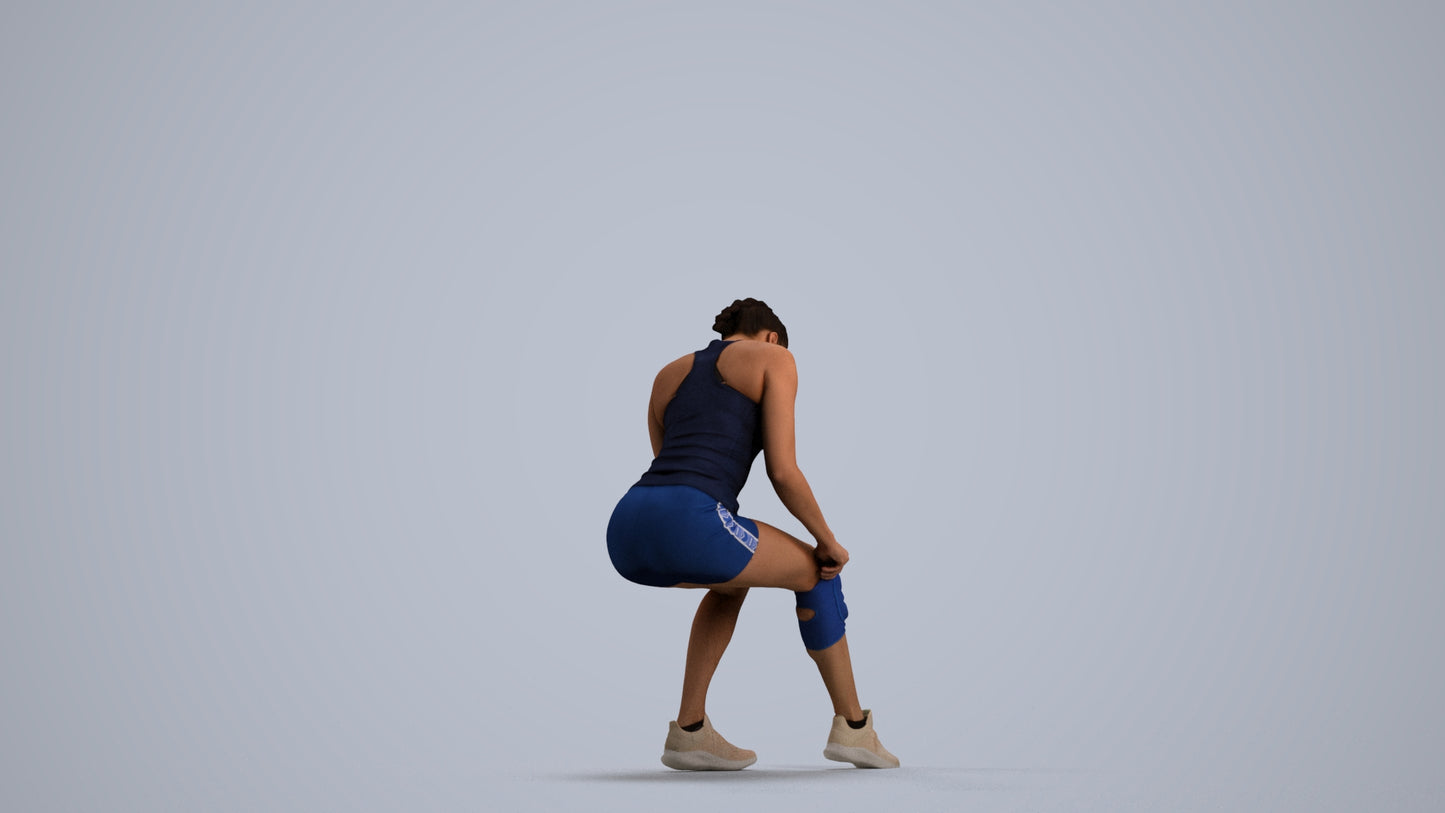 realistic 3D woman sport, scanned archviz people for Blender and 3ds Max, front view render