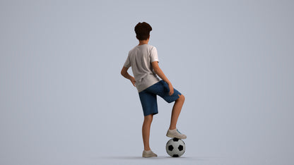 photogrammetry 3D boy casual kids, realistic human model archviz FBX, front view render
