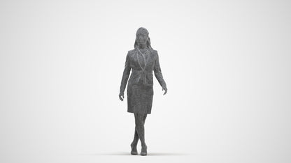 realistic 3D human woman business, archviz people FBX OBJ for Blender, three-quarter front view render