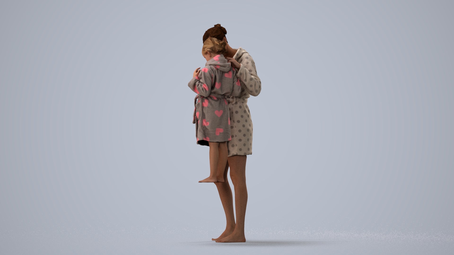 realistic 3D people girl casual kids, render-ready for V-Ray and Corona, FBX OBJ, three-quarter view render