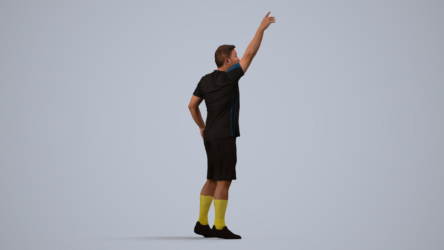 realistic 3D man sport, scanned archviz people for Blender and 3ds Max, side view render
