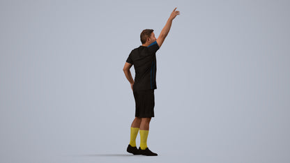 realistic 3D man sport, scanned archviz people for Blender and 3ds Max, side view render