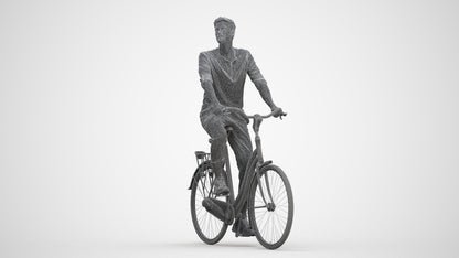 3D scanned man sitting casual, photorealistic archviz people for Enscape and SketchUp, three-quarter front view render