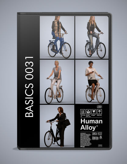 realistic 3D people cycling set, 5 render-ready models for V-Ray and Corona