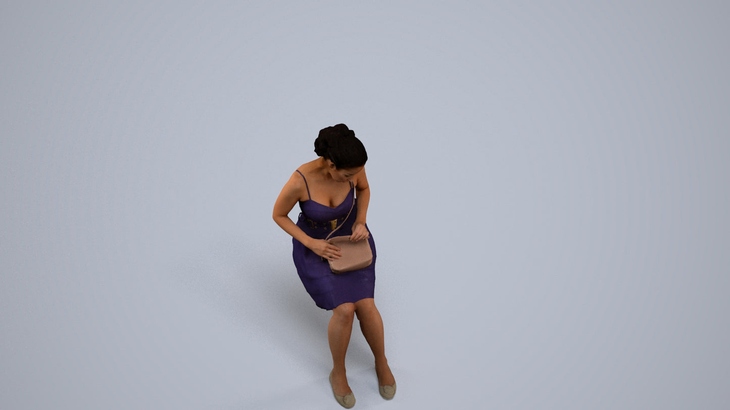 3D people model woman formal formalaffairs, scanned human for 3ds Max rendering, back view render