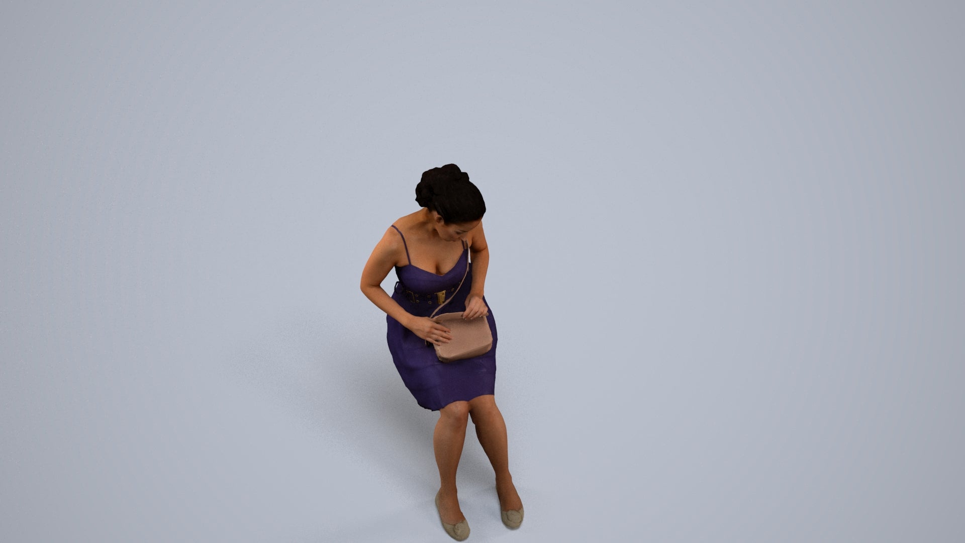 3D people model woman formal formalaffairs, scanned human for 3ds Max rendering, back view render