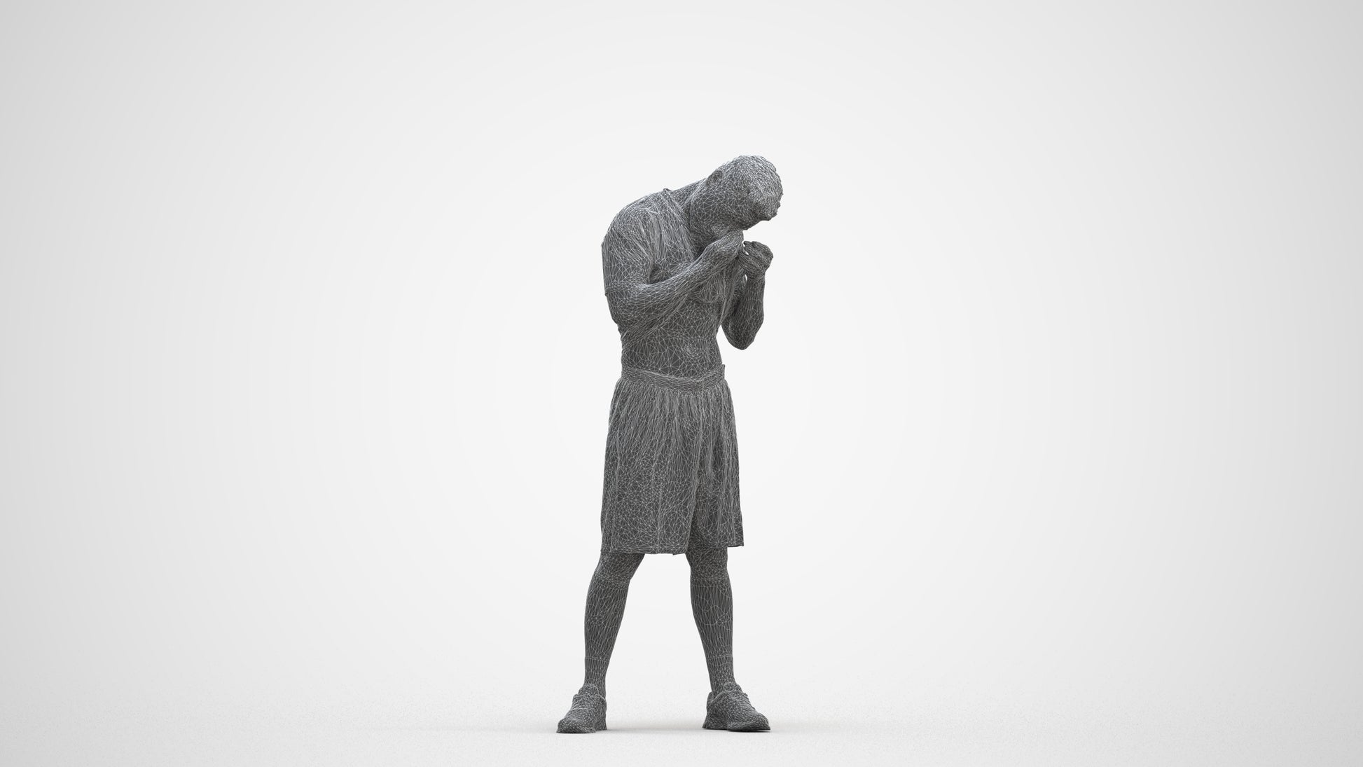 realistic 3D people man sport, render-ready for V-Ray and Corona, FBX OBJ, three-quarter front view render