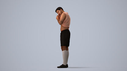 realistic 3D human man sport, archviz people FBX OBJ for Blender, three-quarter view render